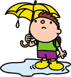 傘をさしている男の子のイメージ