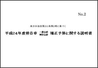 平成24年度熊谷市一般会計・特別会計6月補正予算に関する説明書