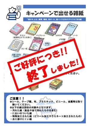 雑がみ回収キャンペーン終了チラシ裏面