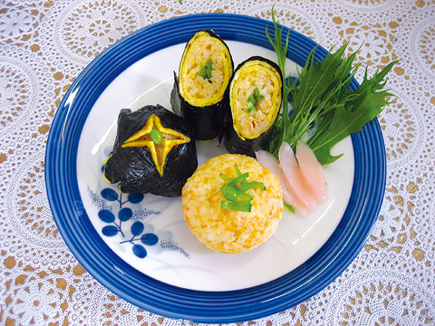 パーティ風　にんじん炊き込みご飯