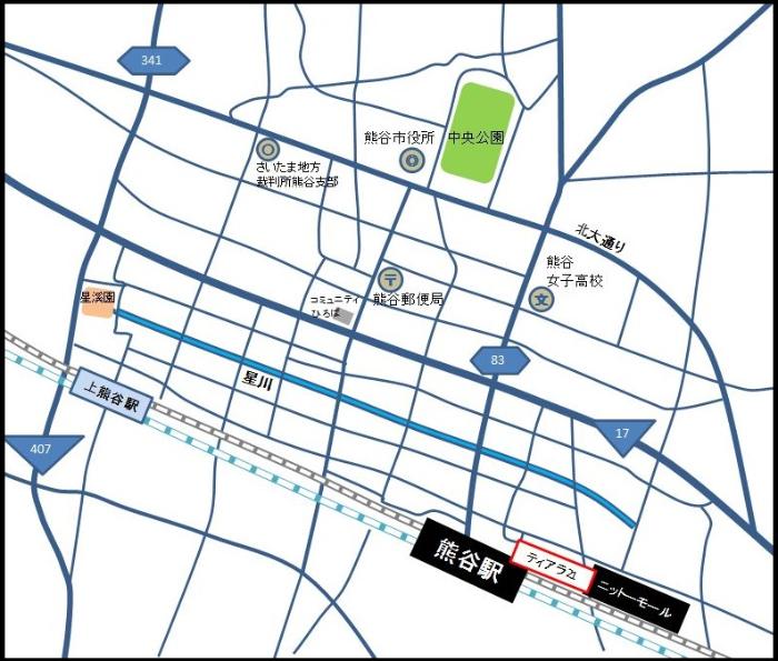 パスポートセンターがあるティアラ21は熊谷駅に直結しています。