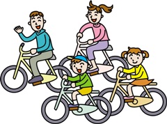 家族でサイクリングのイメージ