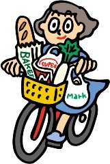 自転車で買い物のイメージ