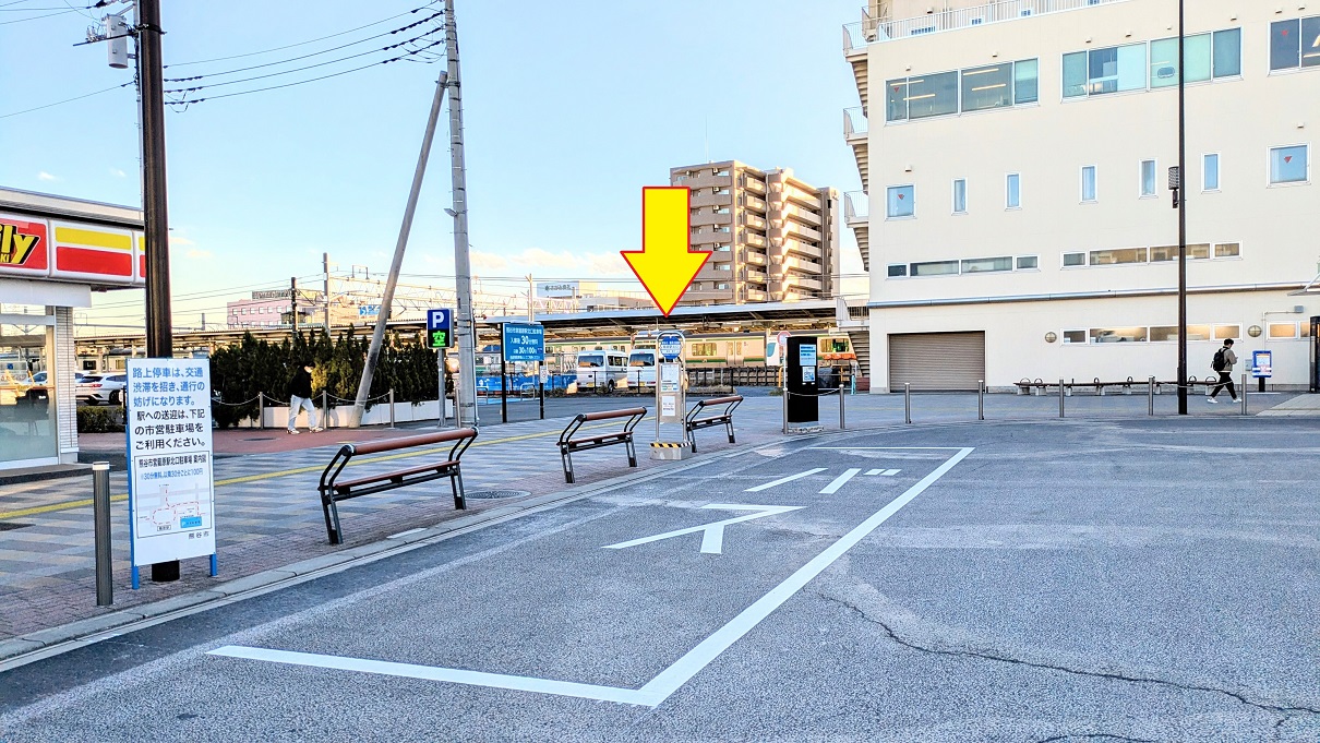 籠原駅北口のバス停留所位置②