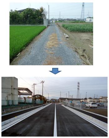 駅南側12m道路の写真