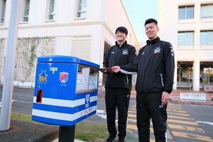 投函の様子（埼玉パナソニックワイルドナイツ）