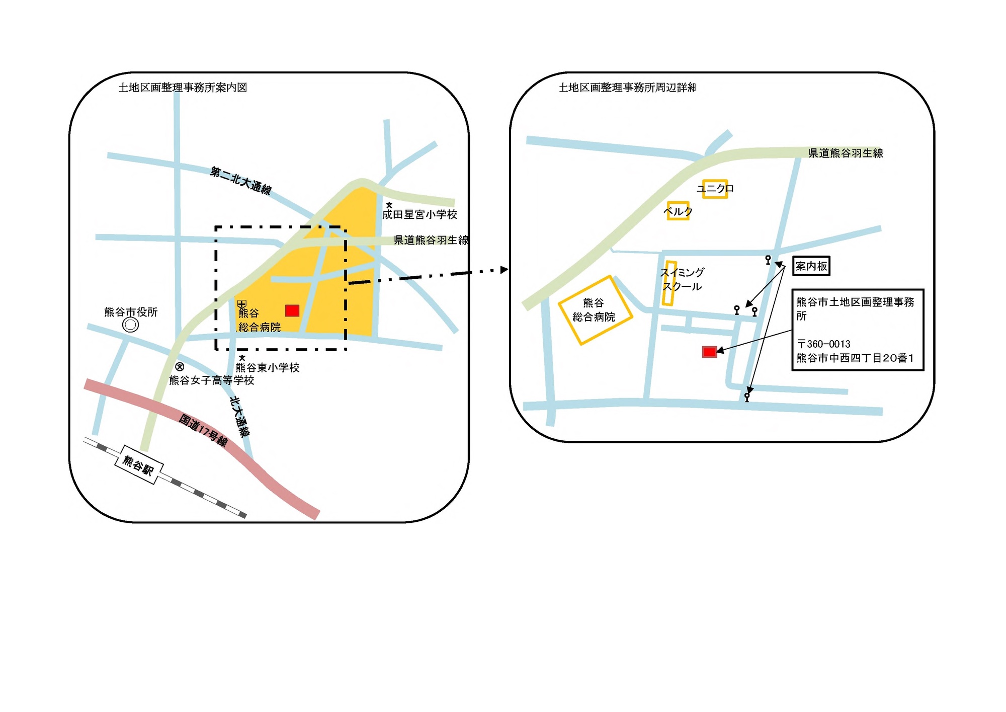土地区画整理事業の位置図