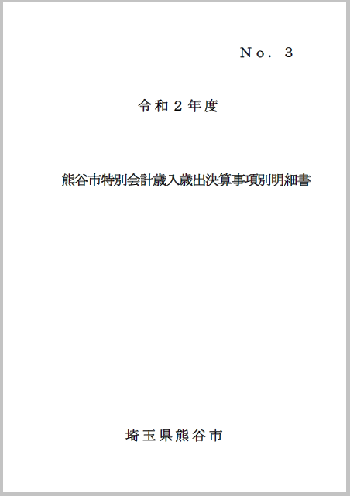 令和2年度熊谷市特別会計歳入歳出決算事項別明細書