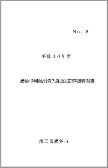 平成30年度熊谷市特別会計歳入歳出決算事項別明細書