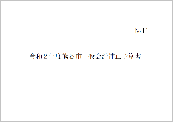 令和2年度熊谷市一般会計補正予算書