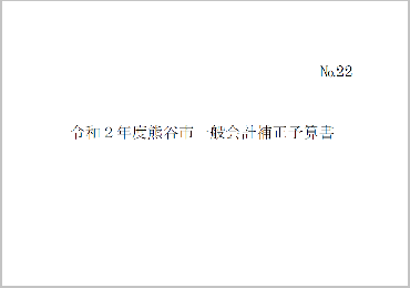 令和2年度熊谷市一般会計補正予算書