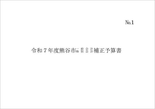 令和7年度熊谷市一般会計補正予算書