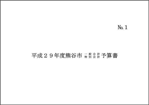 平成28年度熊谷市一般会計・特別会計予算書