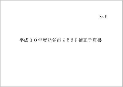 平成30年度熊谷市一般会計・特別会計補正予算書