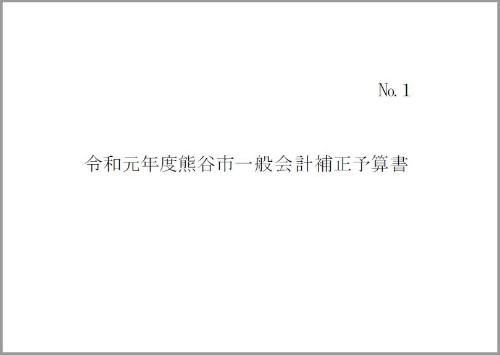 令和元年度熊谷市一般会計・特別会計6月補正予算書