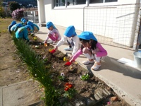 花を植える児童2