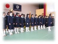 入学式　校歌紹介の写真
