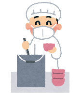 給食盛り付けのイラスト