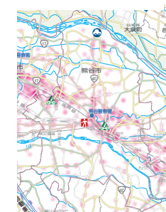 熊谷市　人身交通事故発生マップ2025