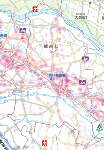 熊谷市 人身交通事故発生マップ2026