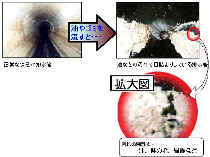 下水道を正しく使わないとこんな状態になる