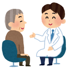 健診の場面で、医師に相談している画像。