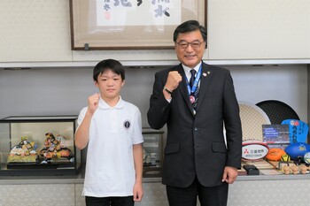 石黒碧選手と市長2