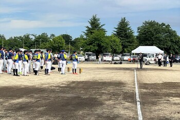 挨拶をする市長