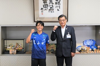 長江伊吹選手と市長
