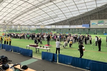 挨拶をする市長
