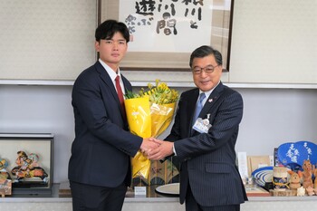 町田選手と市長