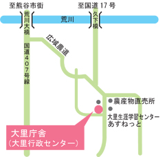 地図：大里庁舎（大里行政センター）